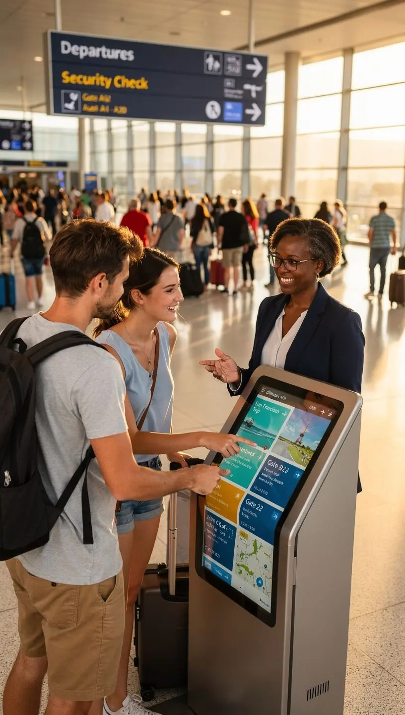 Печать индивидуального туристического маршрута на месте в аэропорту с помощью автоматизированного киоска офлайн